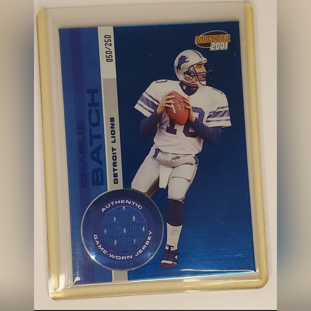 Vintage 2001 Pacific Trading: Ltd Edition Charlie Batch Game Jersey Card, 50/250